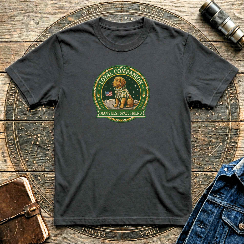 Man's Best Space Friend Astronaut Dog Retro Tee