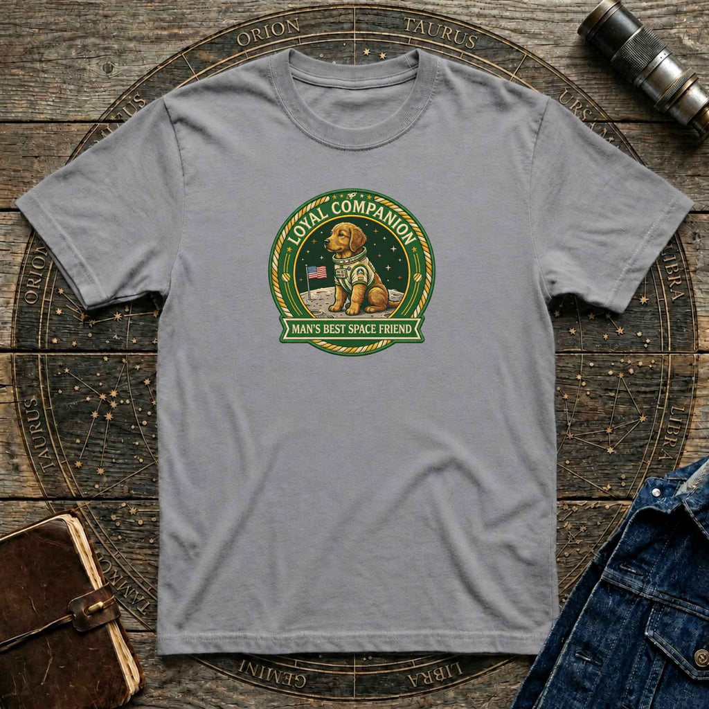 Man's Best Space Friend Astronaut Dog Retro Tee