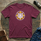 Bold Yellow & White Lion Face Graphic T-Shirt