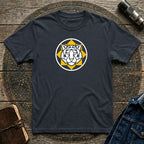 Bold Yellow & White Lion Face Graphic T-Shirt