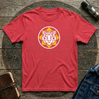 Bold Yellow & White Lion Face Graphic T-Shirt