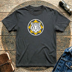 Bold Yellow & White Lion Face Graphic T-Shirt