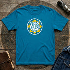 Bold Yellow & White Lion Face Graphic T-Shirt