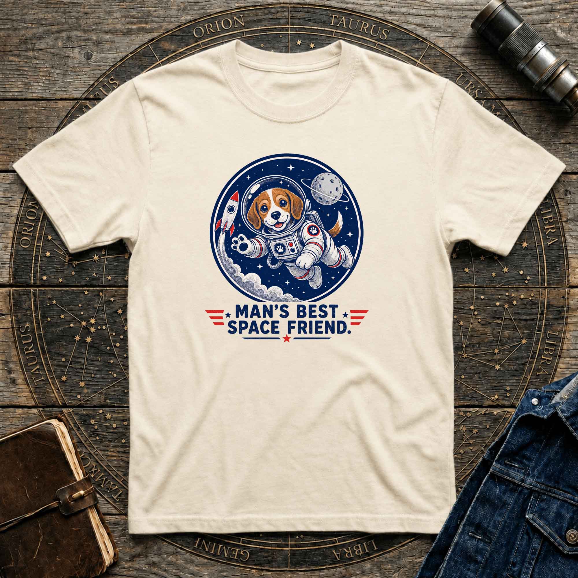 Cute Astronaut Dog  — "Man's Best Space Friend" Graphic Tee
