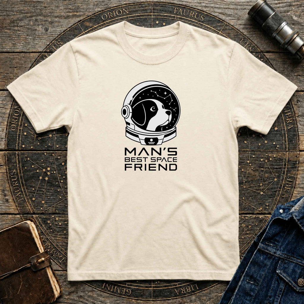 "Man's Best Space Friend" Minimal Space Pup Tee