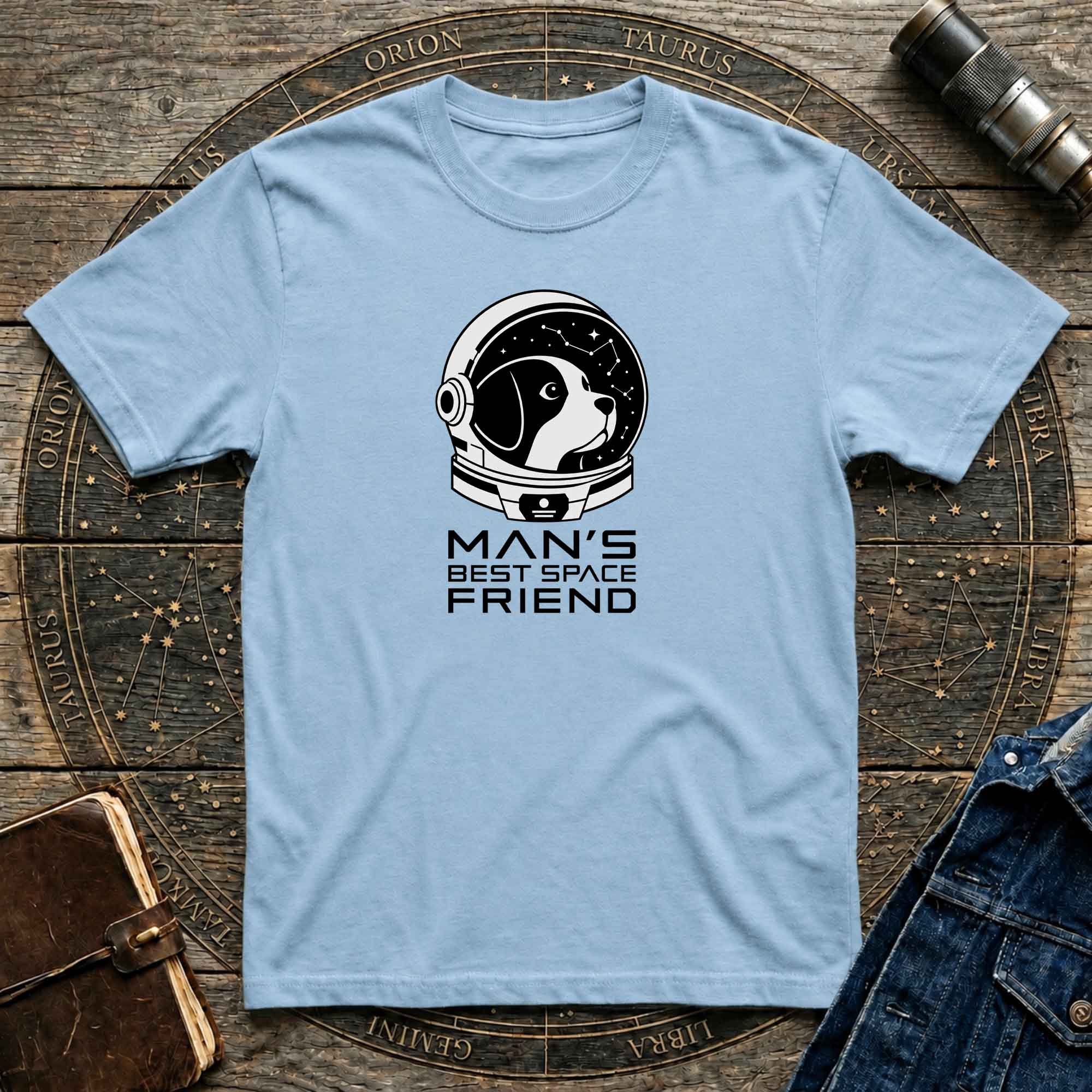 "Man's Best Space Friend" Minimal Space Pup Tee