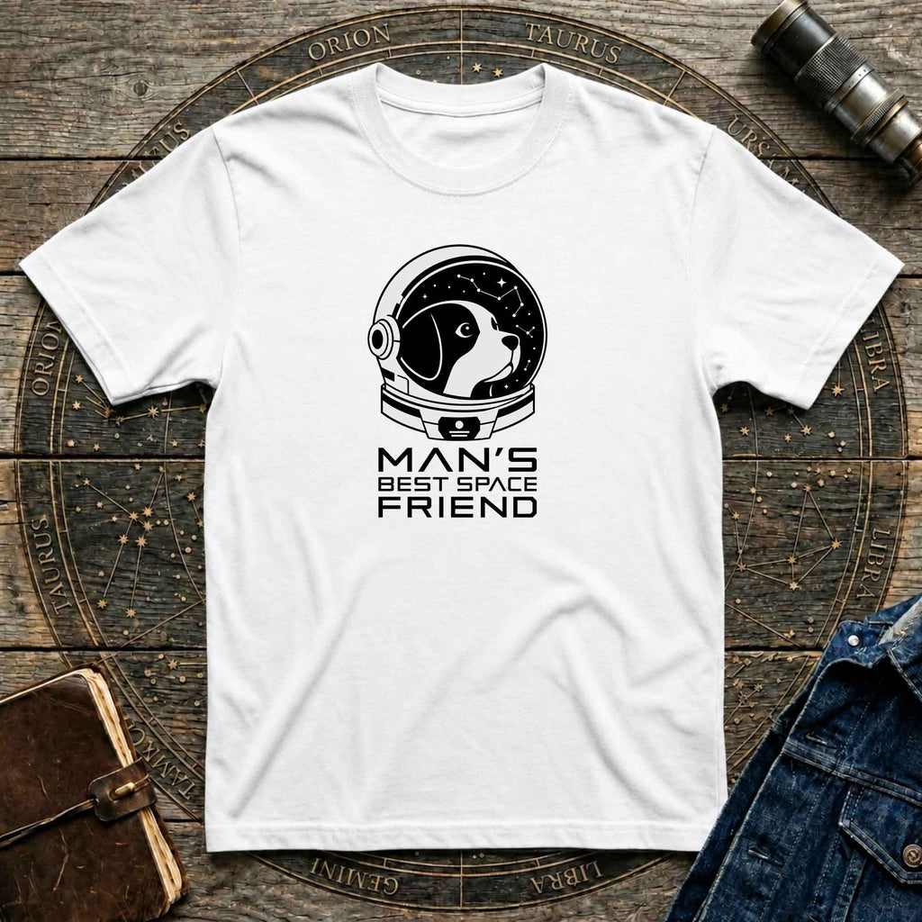 "Man's Best Space Friend" Minimal Space Pup Tee