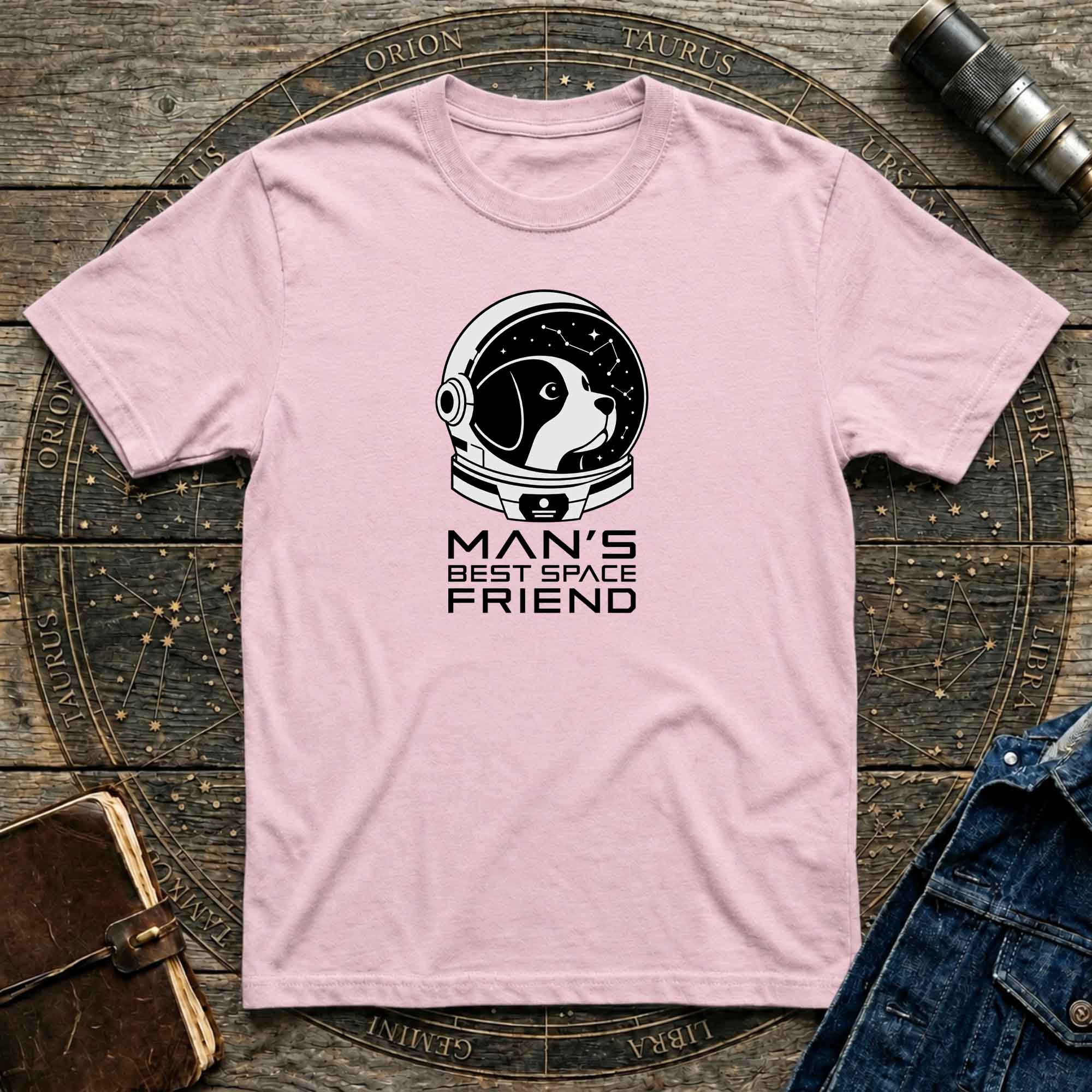 "Man's Best Space Friend" Minimal Space Pup Tee