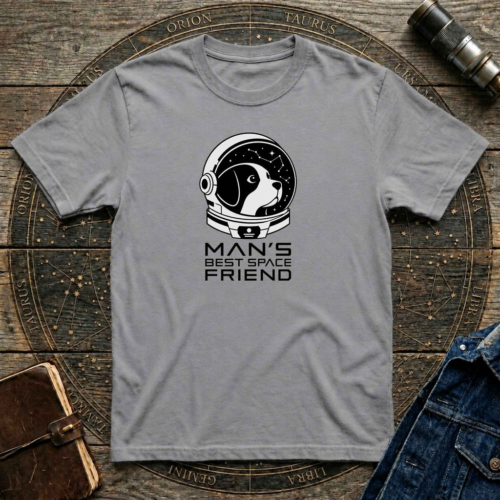 "Man's Best Space Friend" Minimal Space Pup Tee