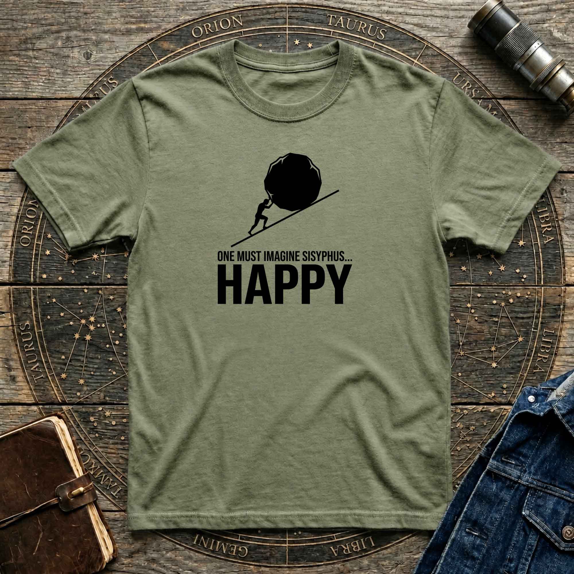 Sisyphus Happy Minimalist T-Shirt
