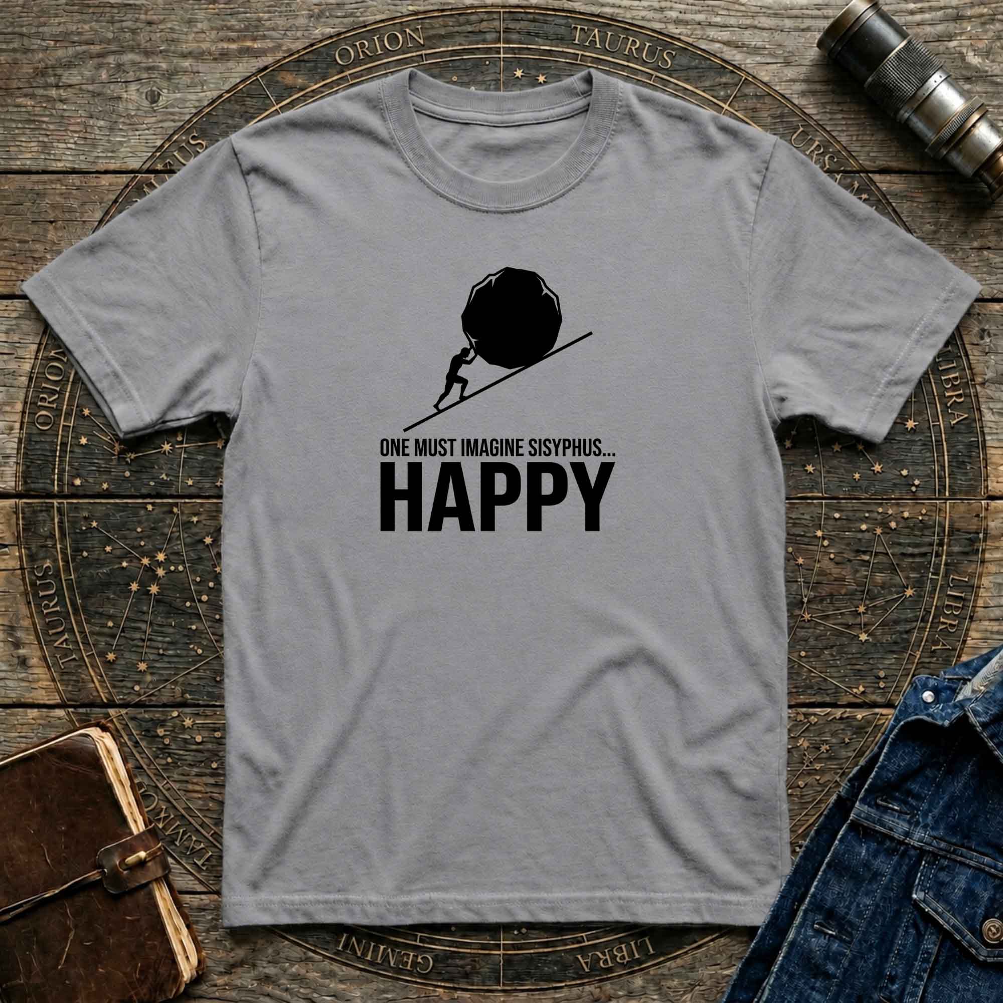 Sisyphus Happy Minimalist T-Shirt