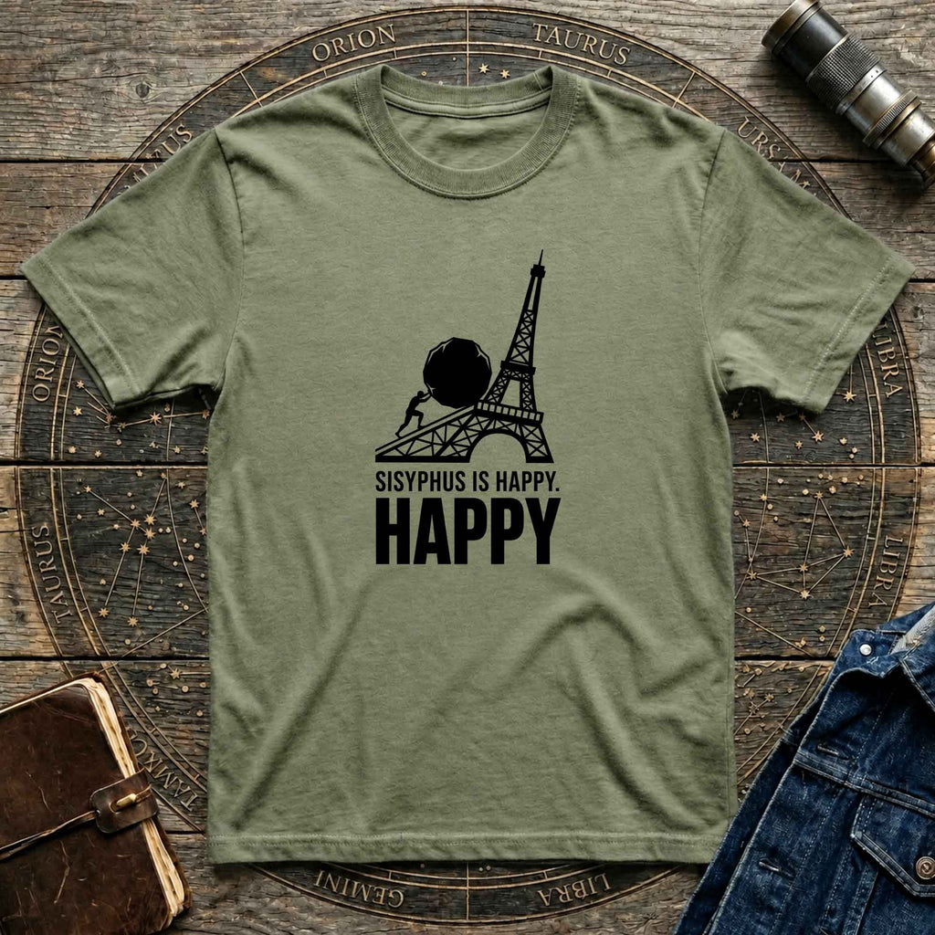 Sisyphus Is Happy Eiffel Tower T-Shirt