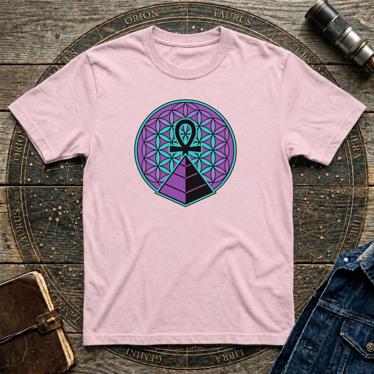 Sacred geometry Ankh tee