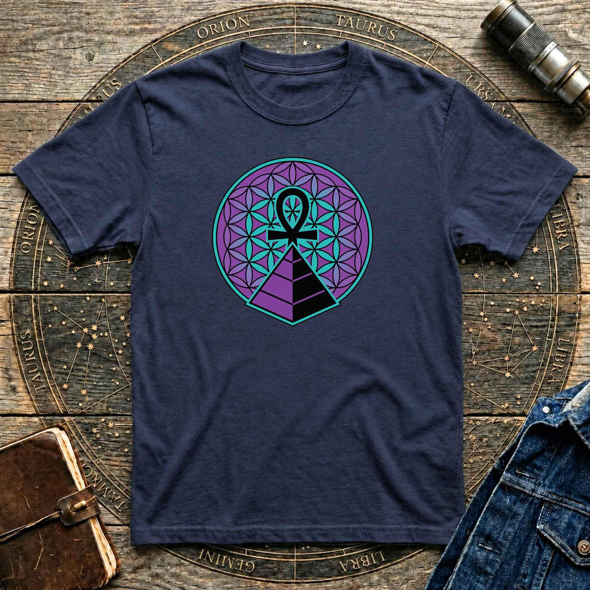 Sacred geometry Ankh tee