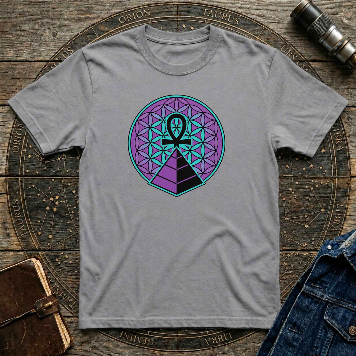 Sacred geometry Ankh tee