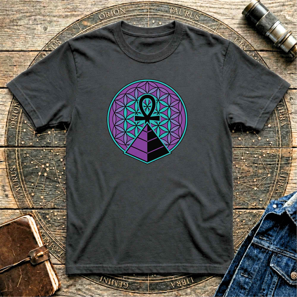 Sacred geometry Ankh tee