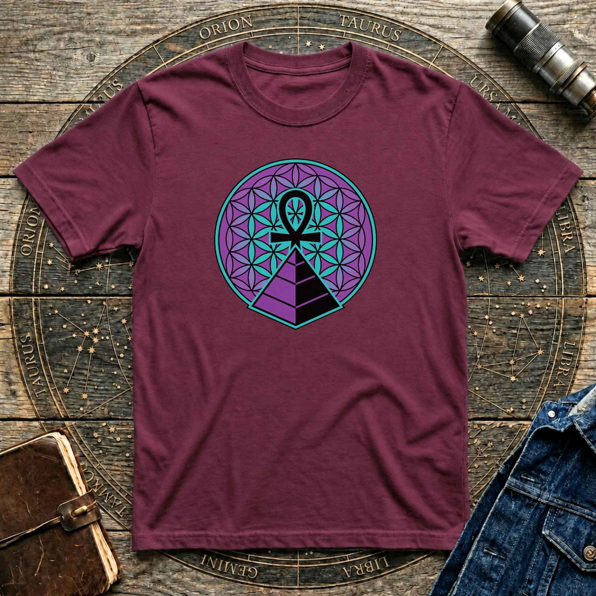 Sacred geometry Ankh tee