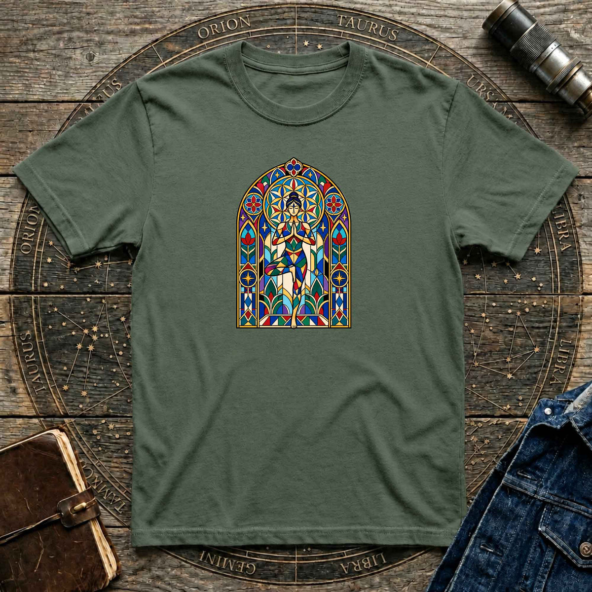 Stained Window Yogi T-shirt