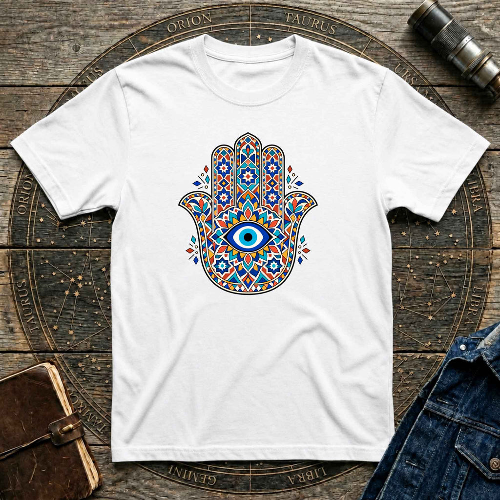 Mediterranean Mosaic Work Hamsa T-shirt