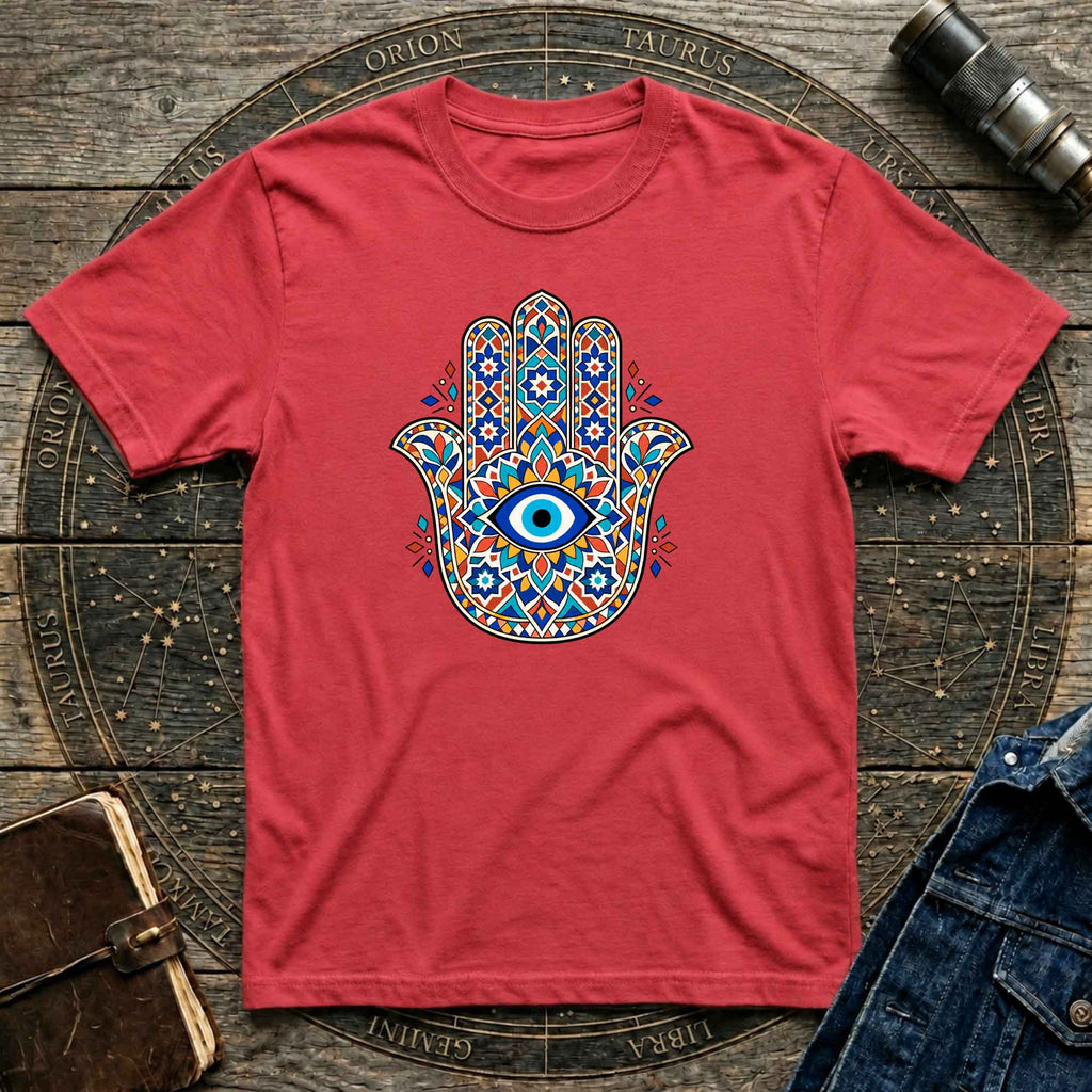 Mediterranean Mosaic Work Hamsa T-shirt