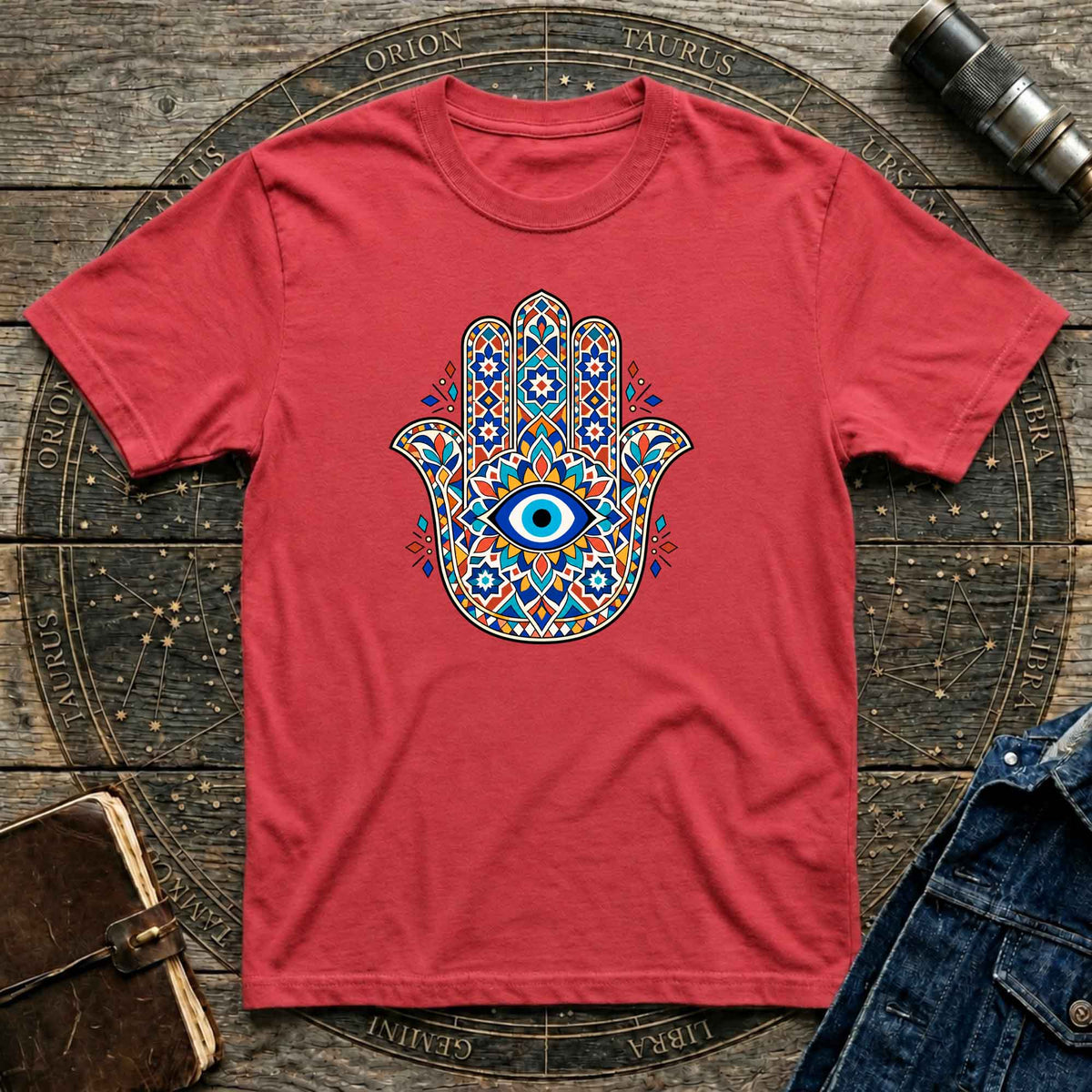 Mediterranean Mosaic Work Hamsa T-shirt