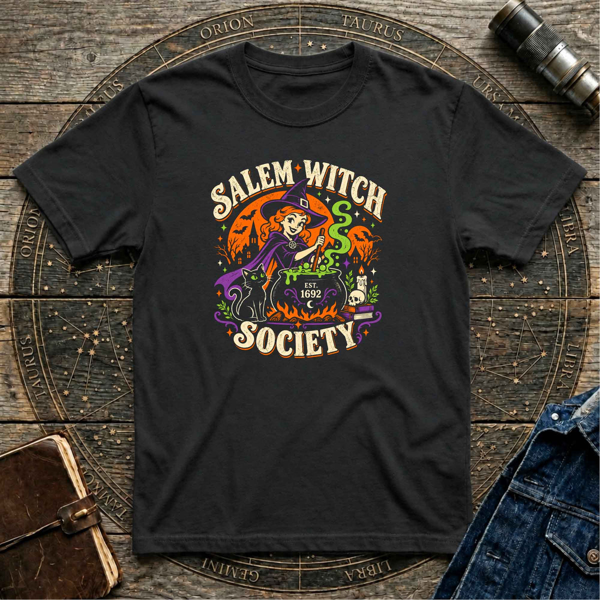Salem Witch Society Black Halloween T‑Shirt