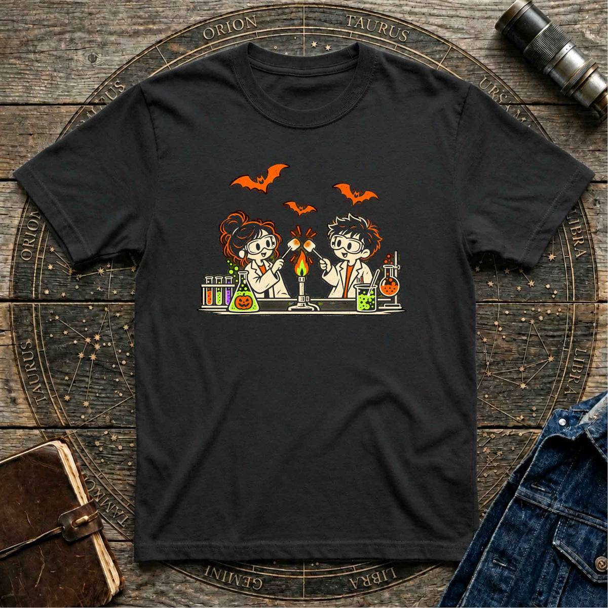 Halloween Children Chemistry Black T-Shirt