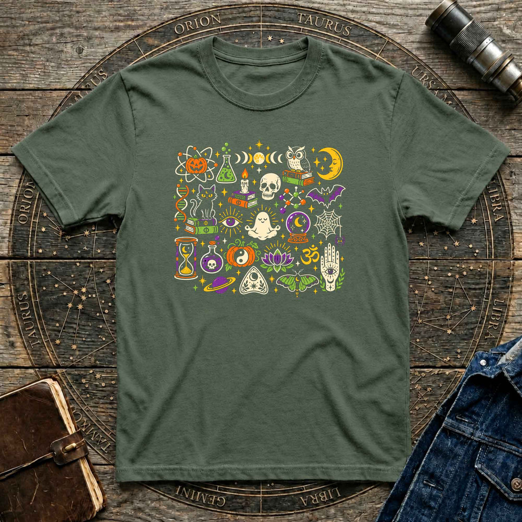 Mystic Symbols Halloween Graphic T-Shirt