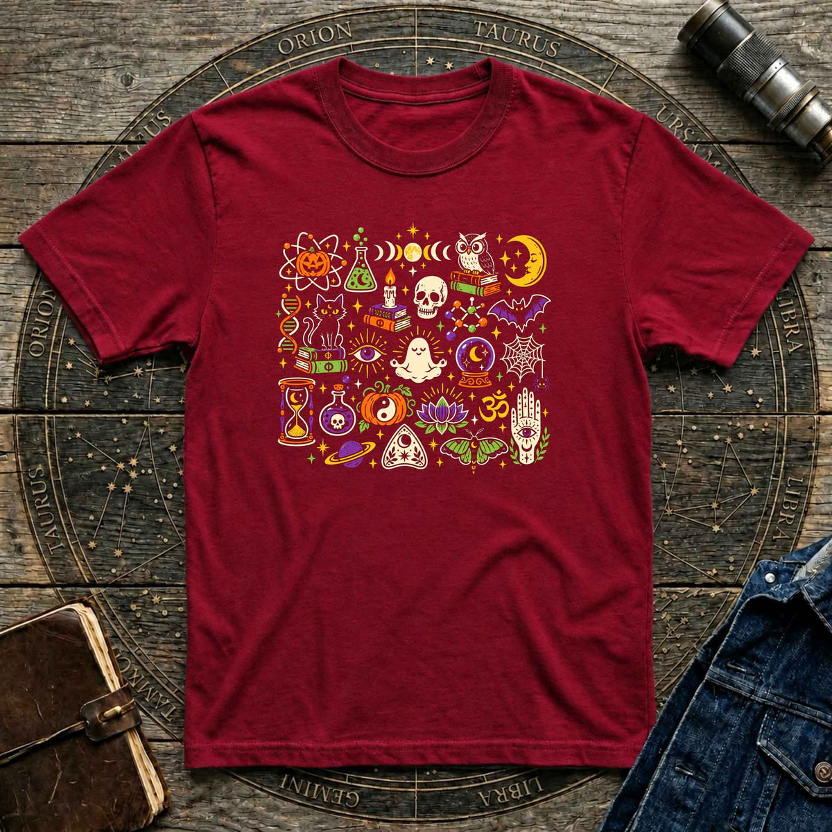 Mystic Symbols Halloween Graphic T-Shirt