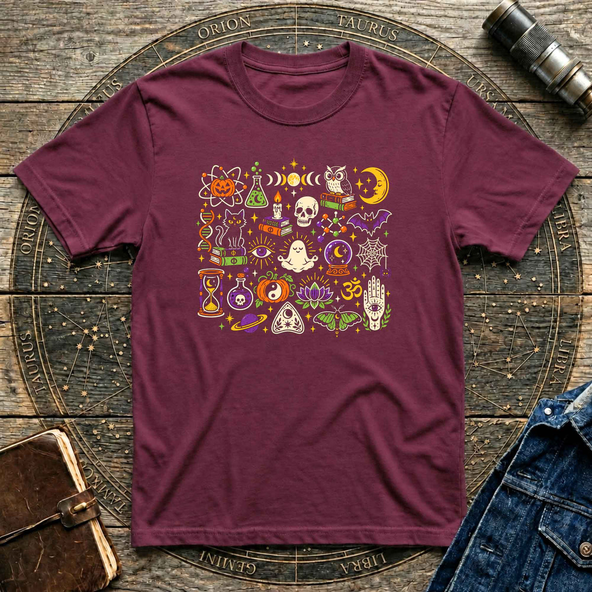Mystic Symbols Halloween Graphic T-Shirt