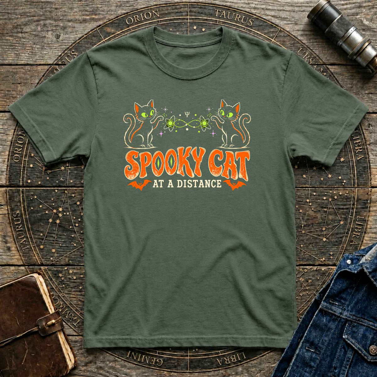 Halloween T-Shirt Vintage Spooky Cat