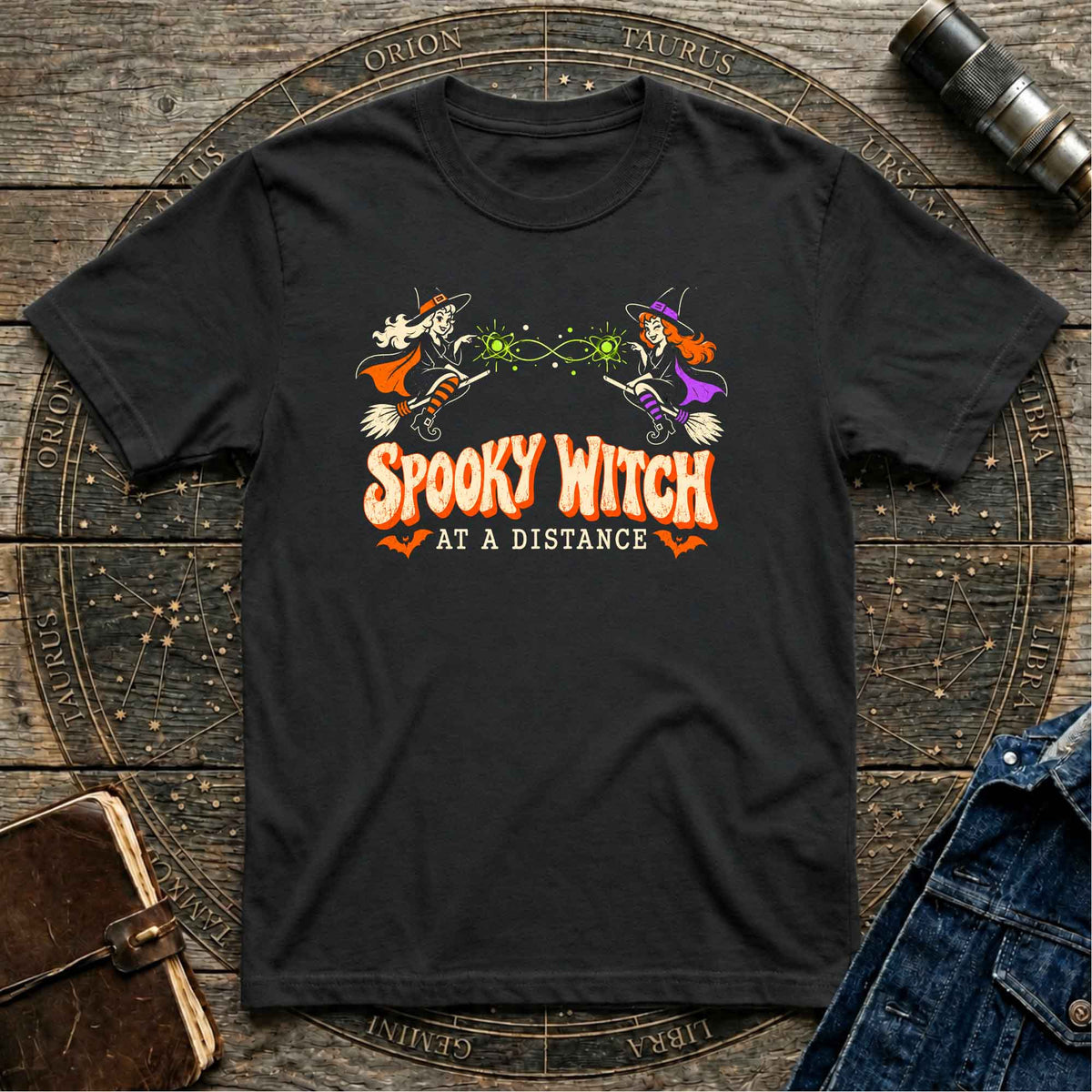 Halloween Black T-Shirt Spooky Flirty Witch