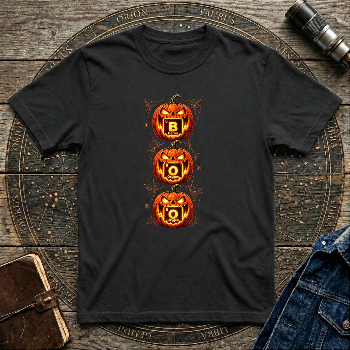 Halloween Pumpkin BOO Black T-Shirt
