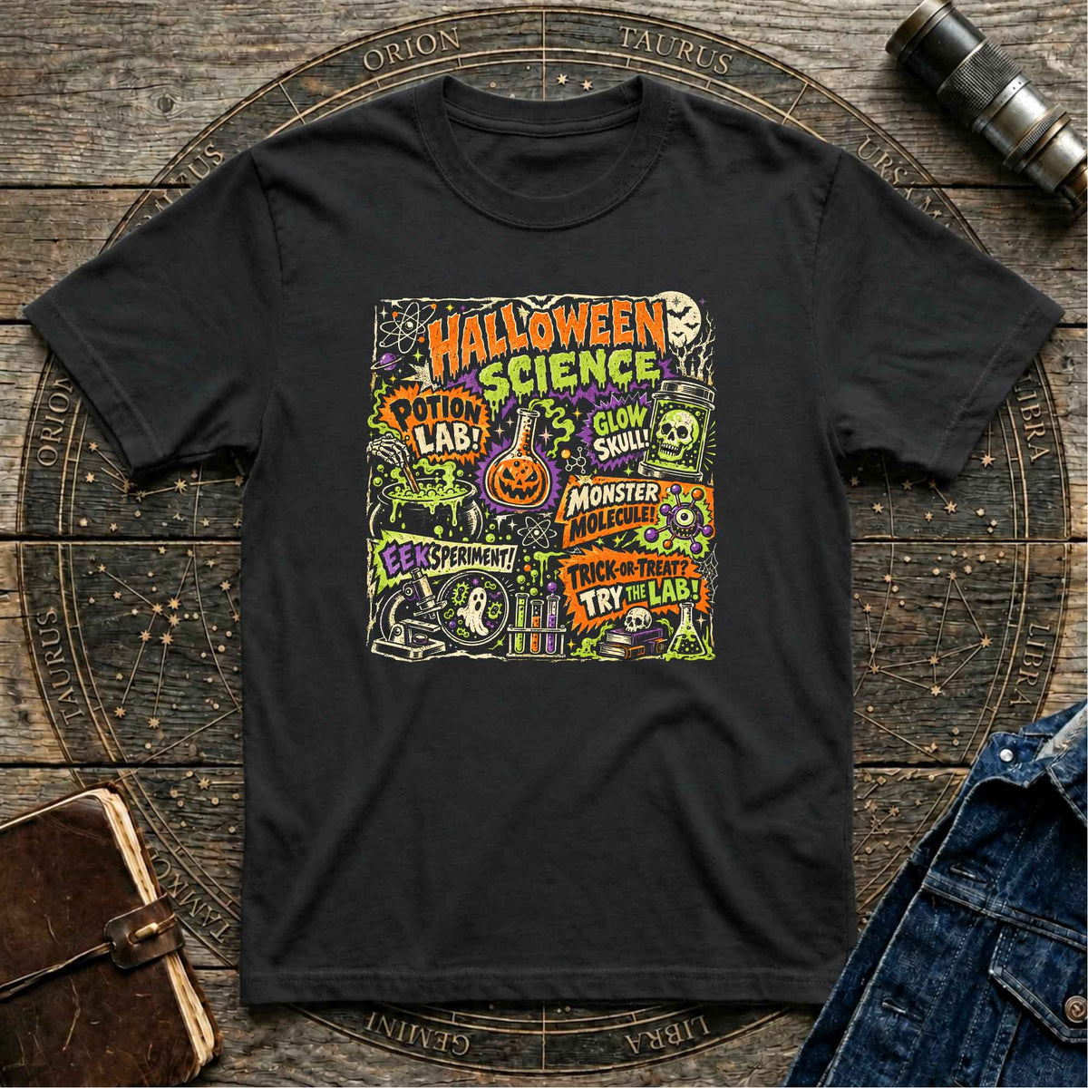 Halloween Black T-Shirt Retro Vintage