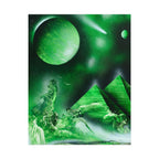 Spray Paint Art Green Cosmic Pyramids Poster