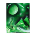 Spray Paint Art Green Cosmic Pyramids Poster