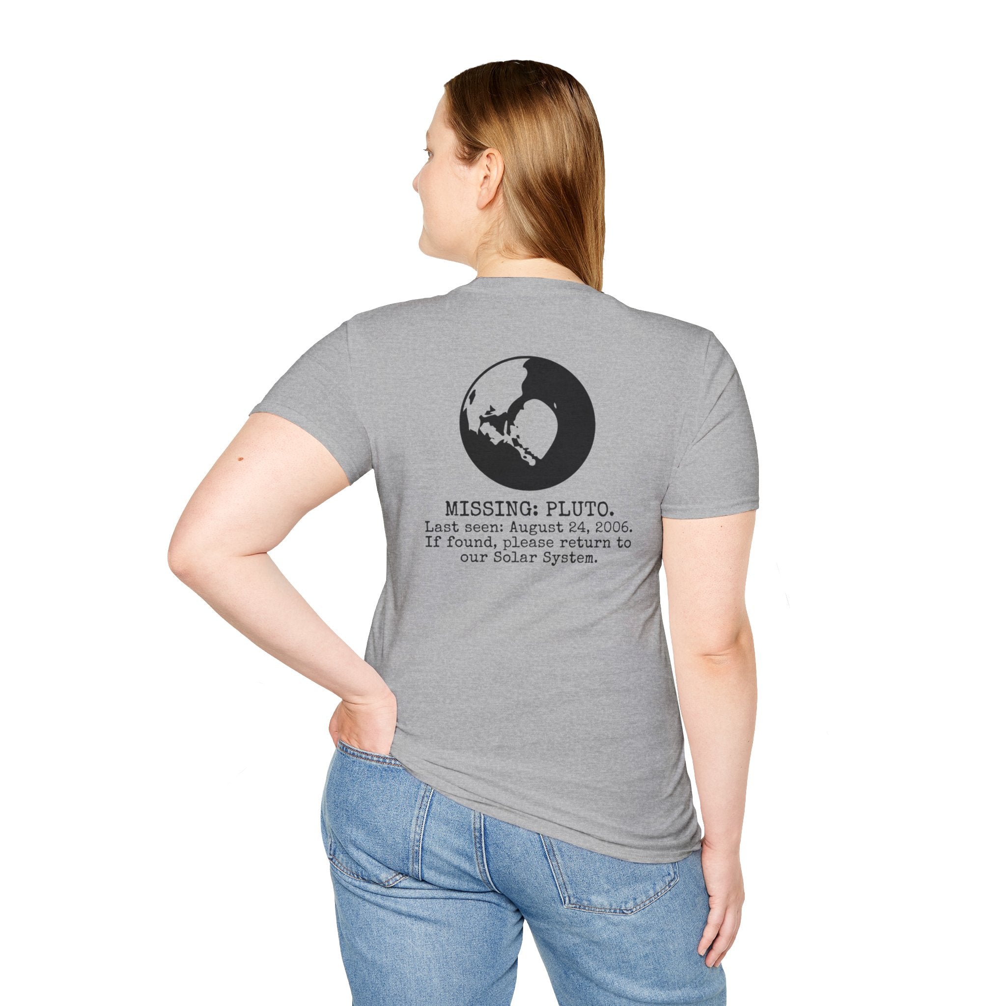 Pluto Missing Cosmic Tee - Back Only Design