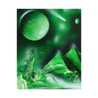 Spray Paint Art Green Cosmic Pyramids Poster