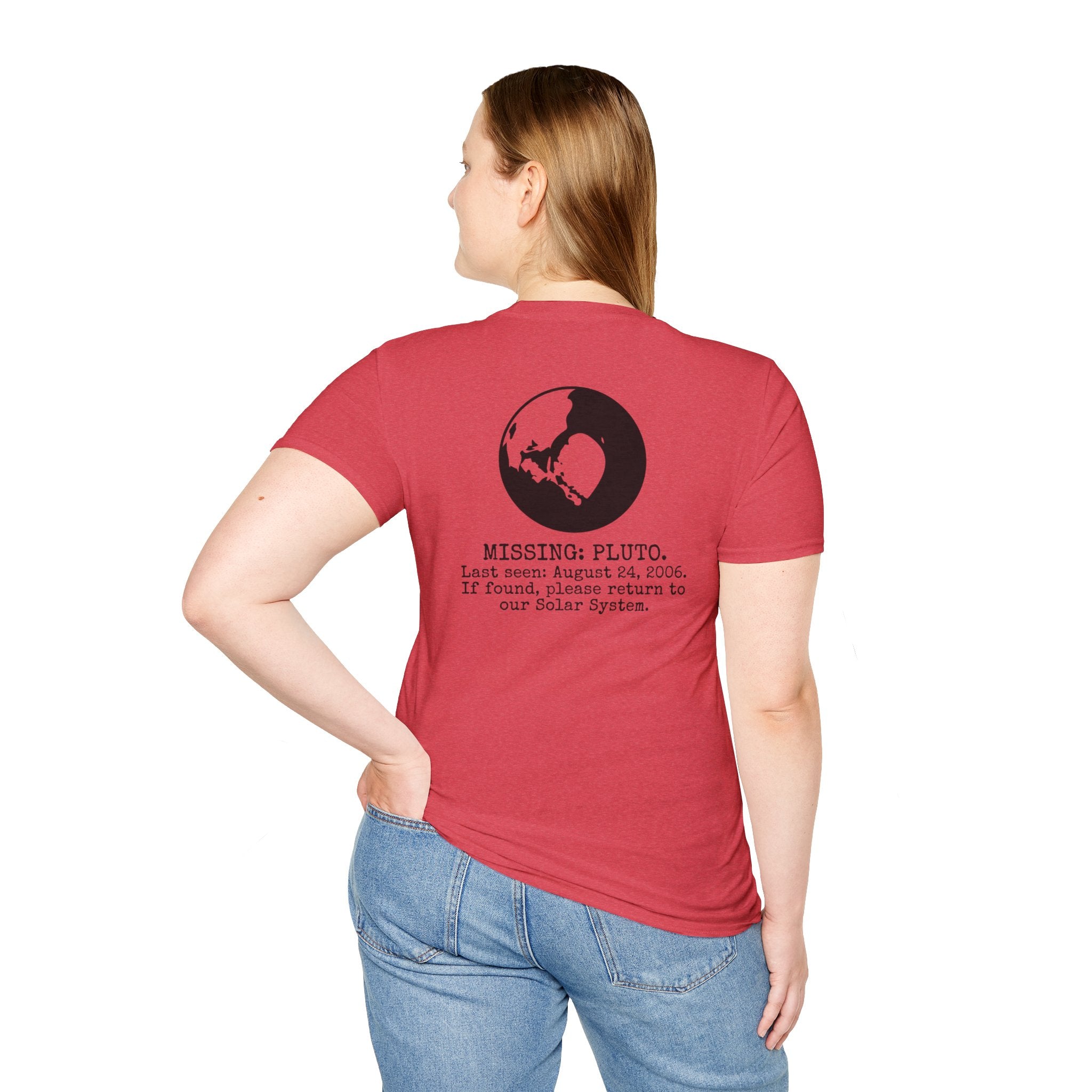 Pluto Missing Cosmic Tee - Back Only Design