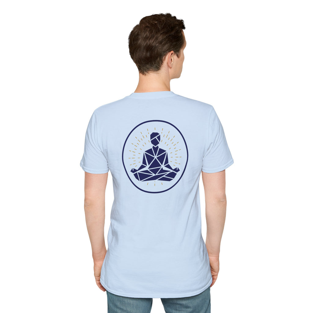 Blue Yogi With Radiating Light  Tee - Back Only Design
