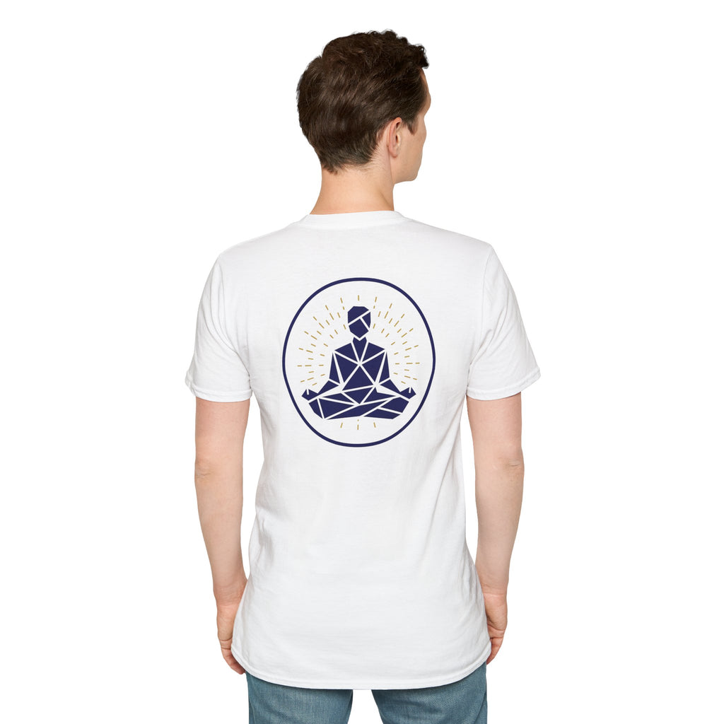 Blue Yogi With Radiating Light  Tee - Back Only Design