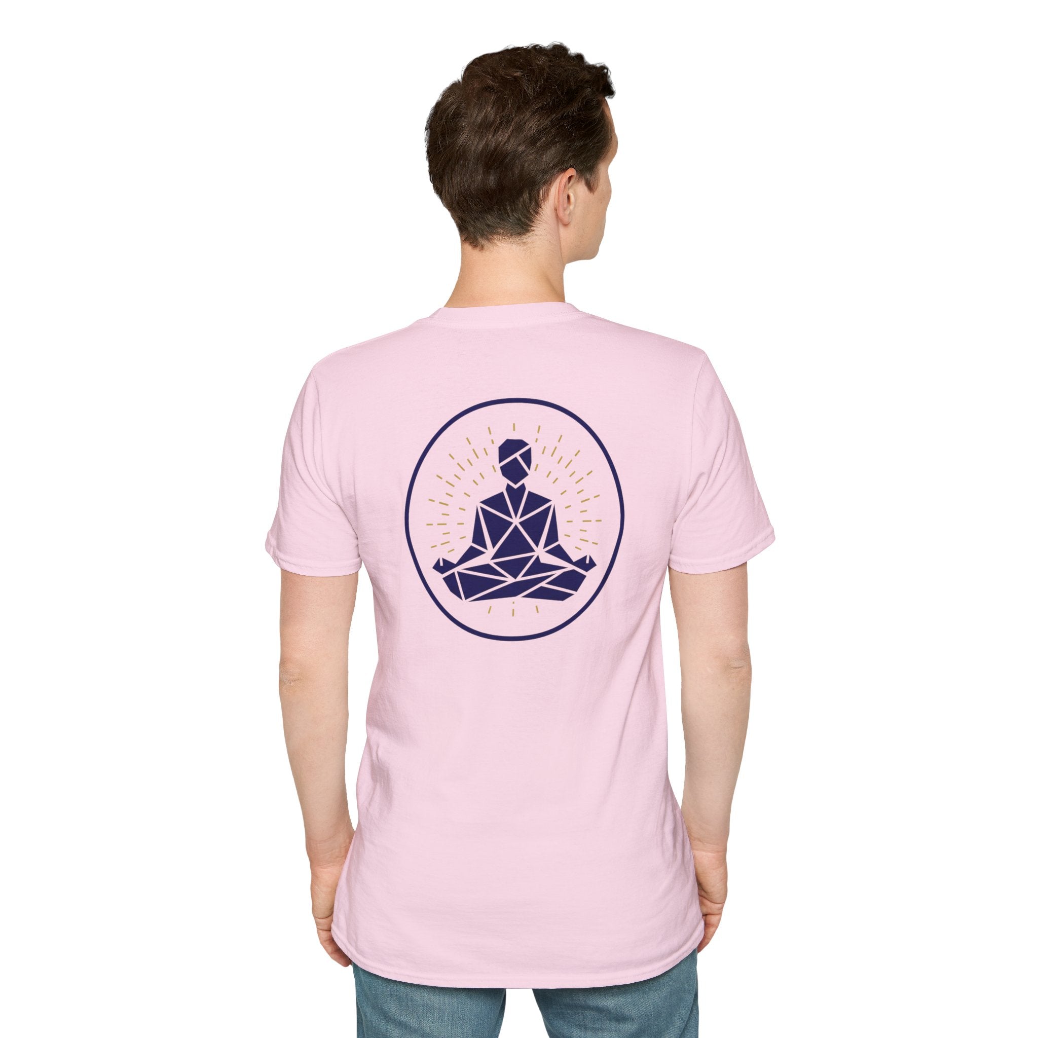 Blue Yogi With Radiating Light  Tee - Back Only Design