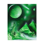 Spray Paint Art Green Cosmic Pyramids Poster